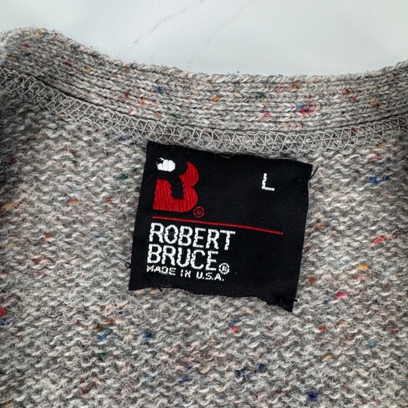 Robert Bruce Men's Wool Cable Knit Sweater Vest Gray Size M Button Front - Picture 4 of 6